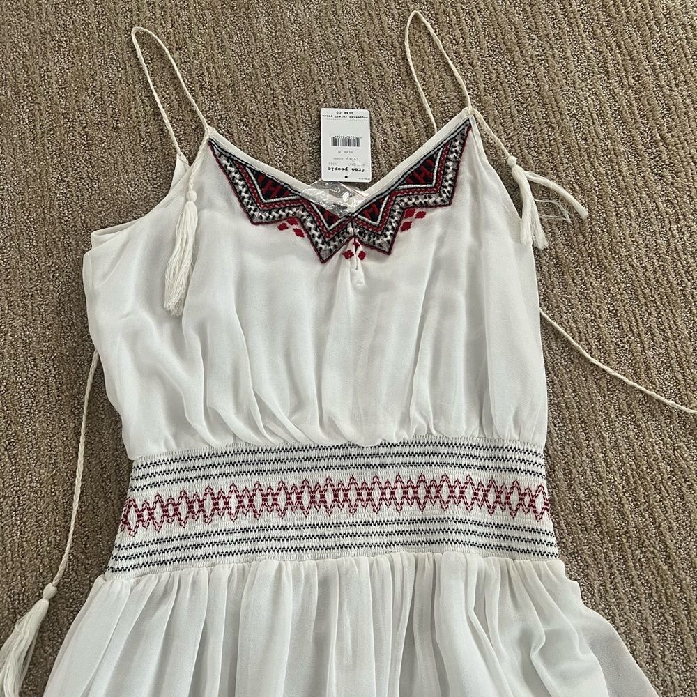 Free People White Fit and Flare Summery Sun Dress - Picture 4 of 7